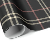 ピンク、ブラック、タンのプレイド ラッピングペーパー (ロールコーナー)
