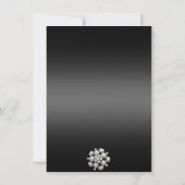 ピンク/ブラック ダマスク＆パール スウィート16 誕生日招待状 招待状 (裏面)