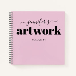 ピンク・ブラック・パーソナライズされたスケッチブック ノートブック