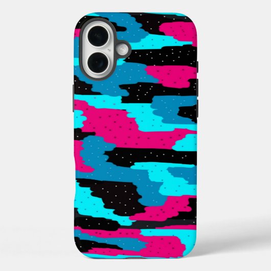 ピンク、ブラック、ブルーの抽象芸術アートプリント Case-Mate iPhoneケース (裏面)