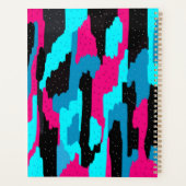 ピンク、ブラック、ブルーの抽象芸術 プランナー手帳 (裏面)