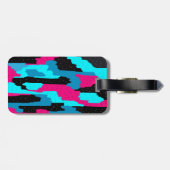 ピンク、ブラック、ブルーの抽象芸術 ラゲッジタグ (裏面横)
