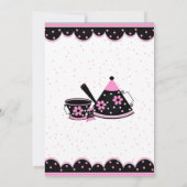 ピンク、ブラック、ホワイトティーパーティの招待状 招待状 (裏面)