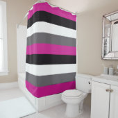 ピンク、ブラック、ホワイト、グレーのストライプ各オプション シャワーカーテン (インサイチュ)