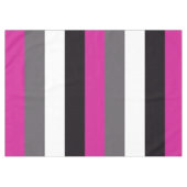 ピンク、ブラック、ホワイト、グレーのストライプ各オプション テーブルクロス (正面(横))