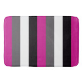 ピンク、ブラック、ホワイト、グレーのストライプ各オプション バスマット (正面)