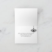 ピンク ブラック ホワイト シャンデリア お礼のカード 2 サンキューカード (内部)