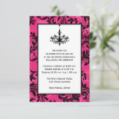 ピンク ブラック ホワイト シャンデリア スクロール 結婚式 挿入 招待状 (スタンド正面)