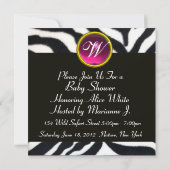 ピンク ブラック ホワイト ゼブラ ふわもこ モノグラム フォト テンプレート (裏面)