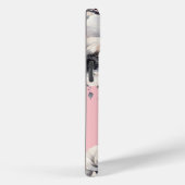 ピンク ブラック ホワイト モノグラム フラワー Case-Mate iPhoneケース (裏面 / 右)