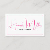 ピンク & ブラック | モダン エレガント ミニマリスト 名刺 (正面)