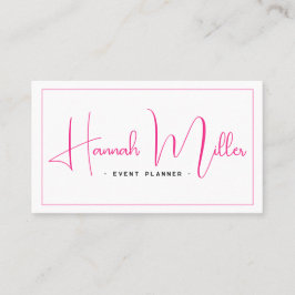 ピンク & ブラック | モダン エレガント ミニマリスト 名刺