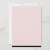 ピンク ブラック モダン ミニマル スクリプト フォーティーン 14 14日 招待状 (裏面)