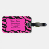 ピンク、ブラック&ライムグリーンゼブラ&チータスキン ラゲッジタグ (裏面横)