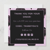 ピンク ブラック ローズ ドリップ ハロウィン 感謝します 招待状 (裏面)