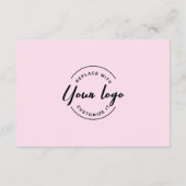 ピンク ブラック 予約席 カスタムロゴ メールでの返信は不要です エンクロージャーカード (裏面)