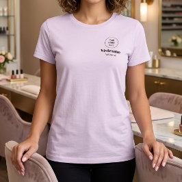 ピンク ブラック 従業員 名前 ビジネス ロゴ サロン Tシャツ