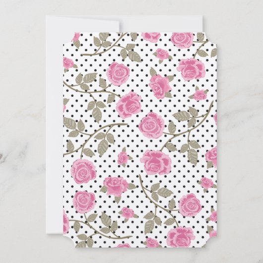 ピンク/ブラック 結婚式 披露宴 メニュー 招待状 (裏面)