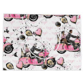 ピンク、ブラック、金ゴールドバイクフローラ抱き枕 ラージペーパーバッグ (裏面)