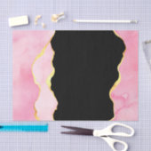 ピンク、ブラック、金ゴールド瑪瑙 薄葉紙 (クラフト)