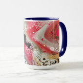 ピンク、ブラック、金ゴールド色のコーヒーマグ マグカップ (正面右)