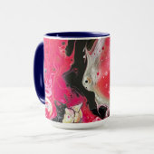 ピンク、ブラック、金ゴールド色のコーヒーマグ マグカップ (正面左)