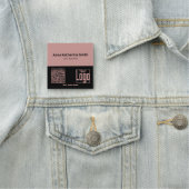 ピンク ブラック QRコード ロゴ 企業専門知識 名札 (インサイチュ)