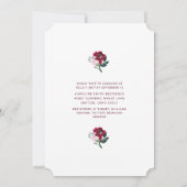 ピンク&ブルガンディペオニーシャンパンブライダルシャワー 招待状 (裏面)