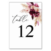 ピンク&ブルゴーニュフローラボホテーブル番号 テーブルナンバー (裏面)