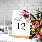 ピンク&ブルゴーニュフローラボホテーブル番号 テーブルナンバー