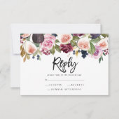 ピンク、ブルゴーニュ、イチジクのフローラはっきりしたスクリプトの応答 (正面)