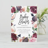 ピンク、ブルゴーニュ、+イチジクの水色フローラとスクリプト (スタンド正面)