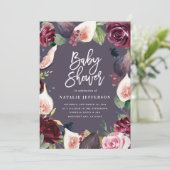 ピンク、ブルゴーニュ、+イチジクの水色フローラとスクリプト (スタンド正面)