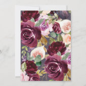 ピンク、ブルゴーニュ、+イチジクの水色フローラとスクリプト (裏面)