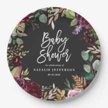 ピンク、ブルゴーニュ、+イチジクの水色フローラとスクリプト