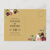 ピンク、ブルゴーニュ+イチジクフローラマスタードを保存 ポストカード (裏面)