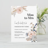 ピンク・ブルーかわいらしフローラ恋しく思ブライダルシャワー – ミセス 招待状 (スタンド正面)