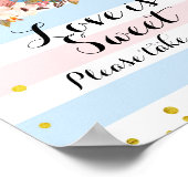 ピンク&ブルーのカボチャの愛は甘いサイン ポスター (角)