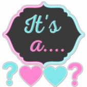 ピンク&ブルーのジェンダーが赤ちゃんシャワーStiを明らかにする シール (正面)