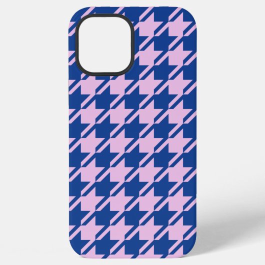 ピンク+ブルーのスタッズトゥース柄 iPhoneケース (裏面)