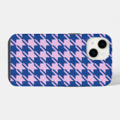 ピンク+ブルーのスタッズ柄 iPhoneケース (裏面横)