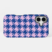 ピンク+ブルーのスタッズ柄 iPhone 16ケース (裏面横)