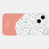 ピンク+ブルーのテラゾー柄がキュート Case-Mate iPhoneケース (裏面 (横))