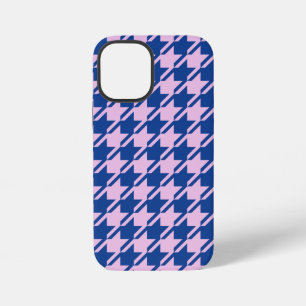 ピンク+ブルーのハウンドトゥース柄 iPhone 12 MINIケース