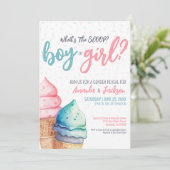 ピンク・ブルーの夏のジェンダー・リビール 招待状 (スタンド正面)