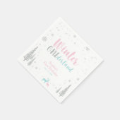 ピンク&ブルーウィンターオネダーランドガール1st誕生日 スタンダードカクテルナプキン (角)