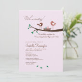 ピンク&ブルーエッグツインズベビーシャワー招待状 招待状 (スタンド正面)