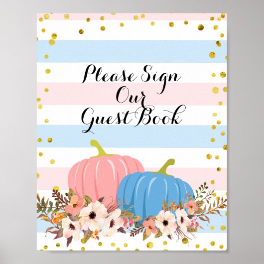 ピンク&ブルーカボチャお申し込み下さい ポスター (正面)