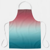 ピンク&ブルーグラデーションダスティーバラアクア&ティール（緑がかった色） グラデーション エプロン (正面)