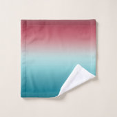 ピンク&ブルーグラデーションダスティーバラアクア&ティール（緑がかった色） グラデーション バスタオルセット (ウォッシュタオル)